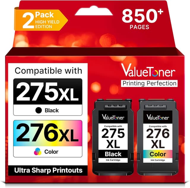 Detalle de PG-275 XL / CL-276 XL 2-Pack Ink Cartridges for Canon (275XL / 276XL) for Pixma TR Series Printers