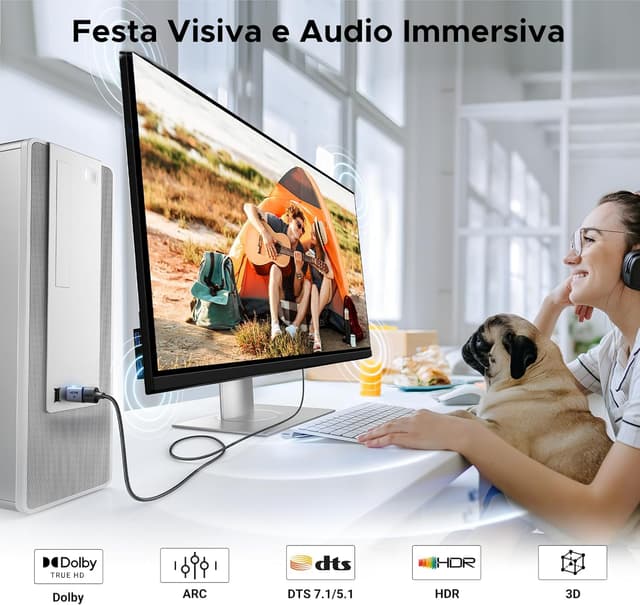 Detalle de UGREEN Adattatore DisplayPort a HDMI (2 pezzi) unidirezionale in alluminio con supporto 4K/1080P