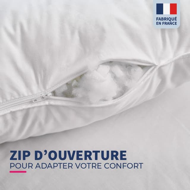 Detalle de Bleu Calin Lot 2 oreillers 50 x 70 cm