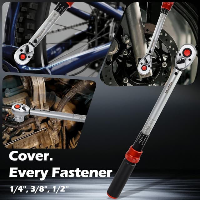 Detalle de Hairich Drehmomentschlüssel-Set 3-teilig (1/4″ + 3/8″ + 1/2″, 3–230 Nm) mit ±3% Genauigkeit