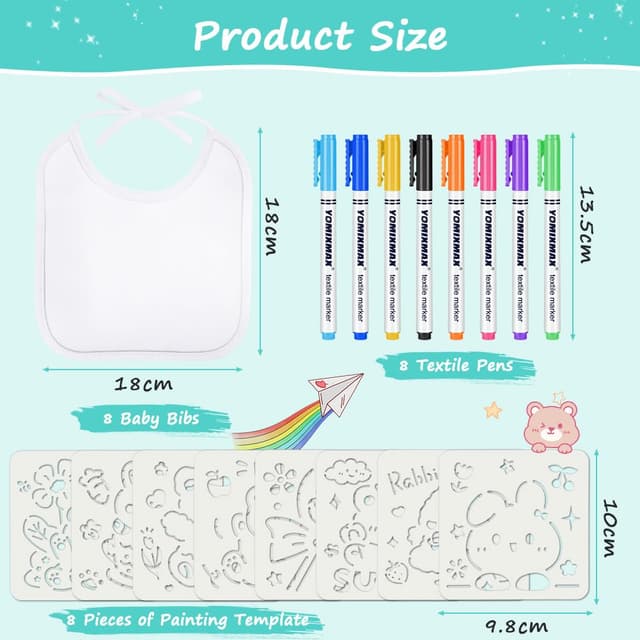 Thumbnail 1 de Aolso Baby Lätzchen 18×18 cm DIY Set 🎨