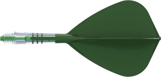 Detalle de CUESOUL Rost T19 en carbone (tige + vol de fléchettes intégrés) vert foncé – lot de 3