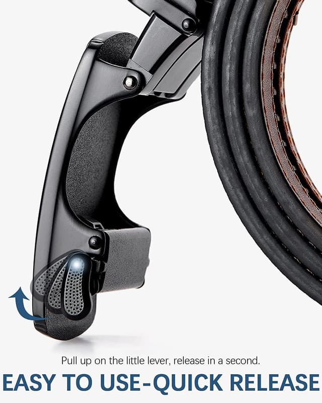 Detalle de BOSTANTEN Herren-Ledergürtel mit Ratsche und Automatikschließe (35 mm breit) – passend für Ihre Größe