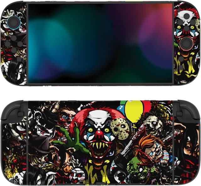 Detalle de playvital Full Set Protective Skins for Nintendo Switch 2 (Scary Party) – vinyl decal wrap, dock skin & hand grips