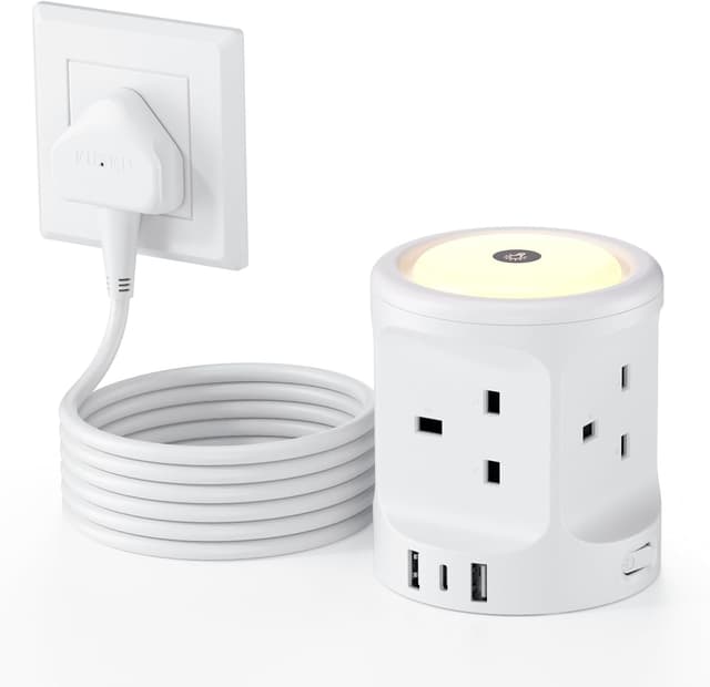 Detalle de Extension Lead with USB Slots and Night Light 4 Way 2M