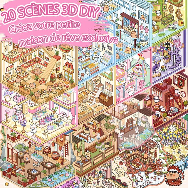 Thumbnail 5 de Libro 20 sets pegatinas 3D escenas, 30 pegatinas