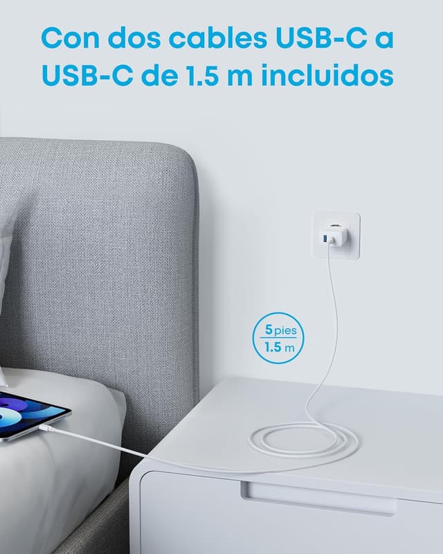 Thumbnail 2 de Anker Cargador 20W USB C carga rápida 2 Puertos