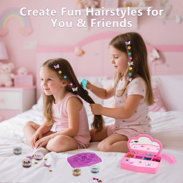 Detalle 2 de WooWee Hair Gem Stamper Kit — Sparkling Hair Jewels Styling Tool for Girls (Reusable Glitter Sequins)