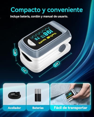 Detalle 2 de HealthTree oxímetro de pulso de dedo con pantalla OLED y lectura rápida de SpO2 y frecuencia cardiaca