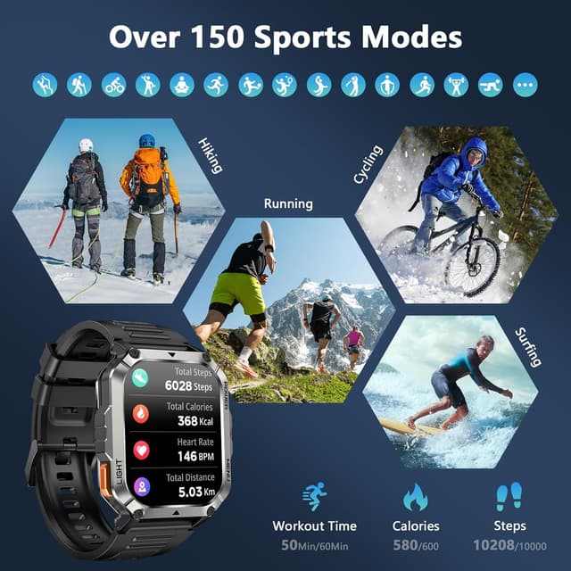 Thumbnail 5 de Blackview Military Smart Watch 100-day battery