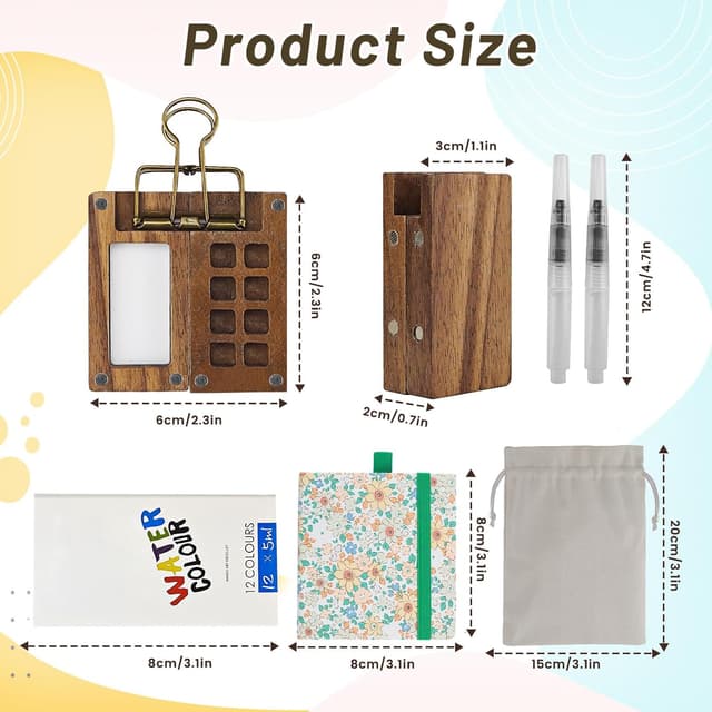Thumbnail 1 de Portable Watercolour Palette 8 grids, 7-piece set