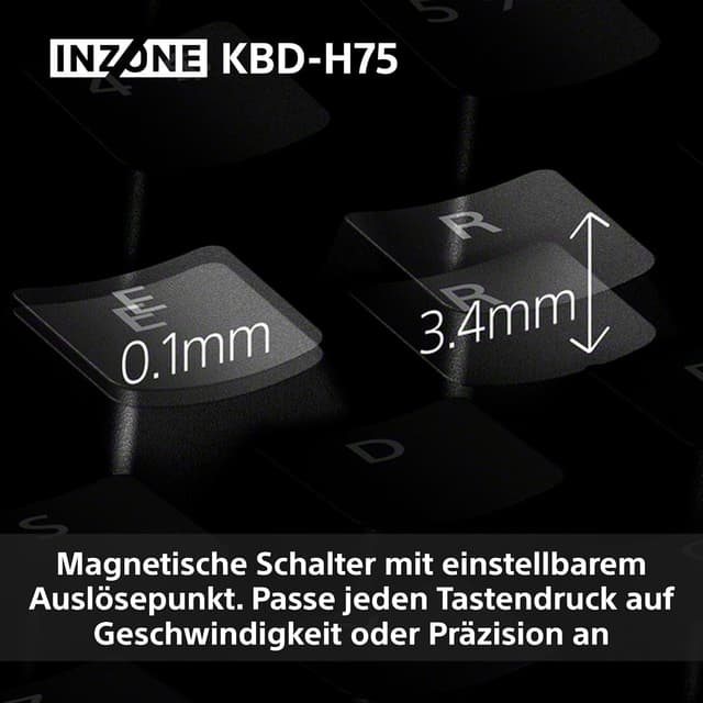 Detalle 2 de Sony INZONE KBD-H75 Gaming-Tastatur (75% TKL, Magnetschalter, Rapid Trigger, 8000 Hz) – US-Layout, Schwarz