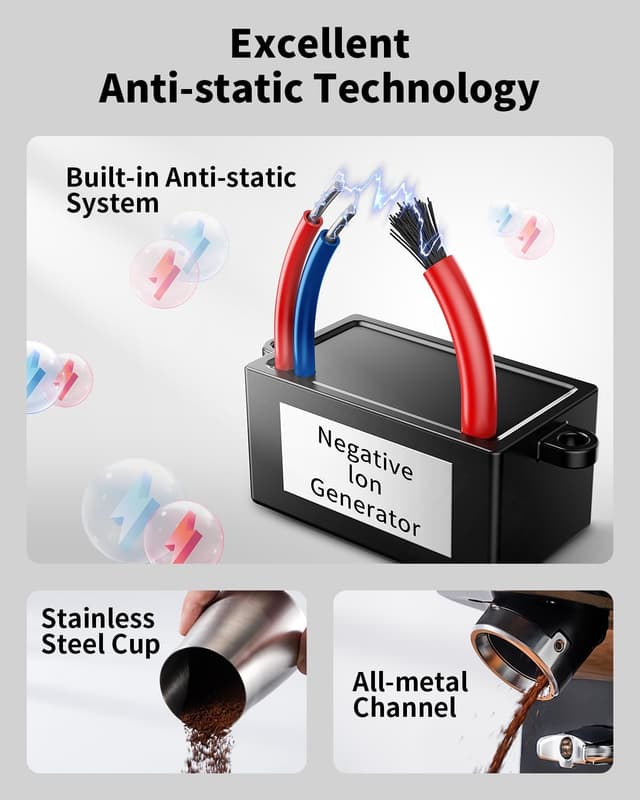 Thumbnail 5 de SHARDOR Professional 64mm Burr Coffee Grinder — 100 settings