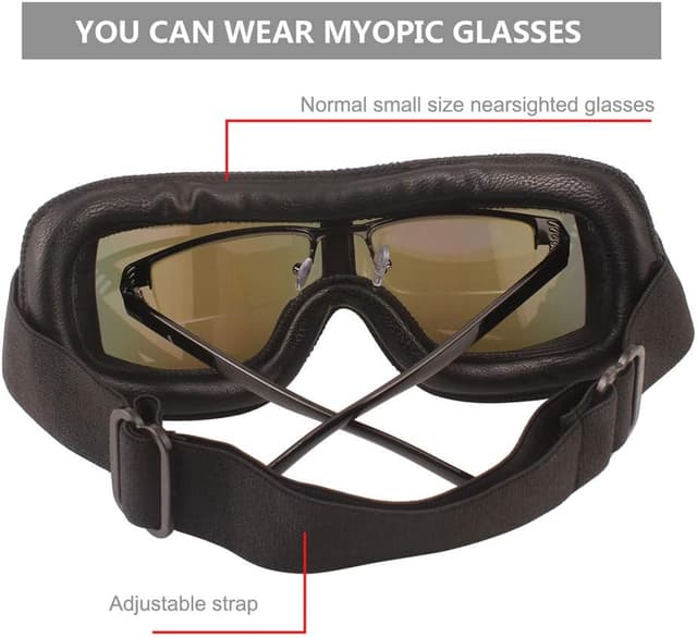 Thumbnail 4 de Ashilun Retro Pilot motorcycle goggles fog-proof