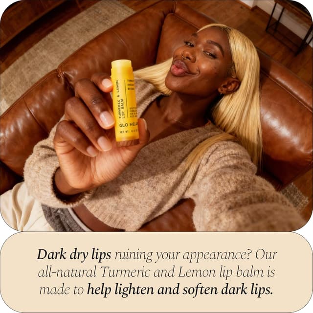 Detalle 2 de Glo Melanin All Natural Lemon & Turmeric Lip Balm for Dark Lips