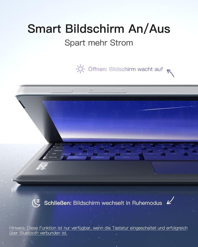 Thumbnail 6 de Inateck KB02027 Surface Pro 7 Tastatur (QWERTZ) mit Trackpad-Kompatibilität, Bluetooth 5.3 und 7-farbiger Hintergrundbeleuchtung