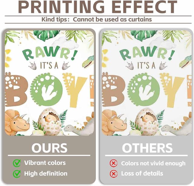 Detalle 2 de Luminora 72x43inch Dinosaur Newborn Backdrop (Cartoon Tropical Leaves Jungle Forest) for Baby Shower & Birthday Photos