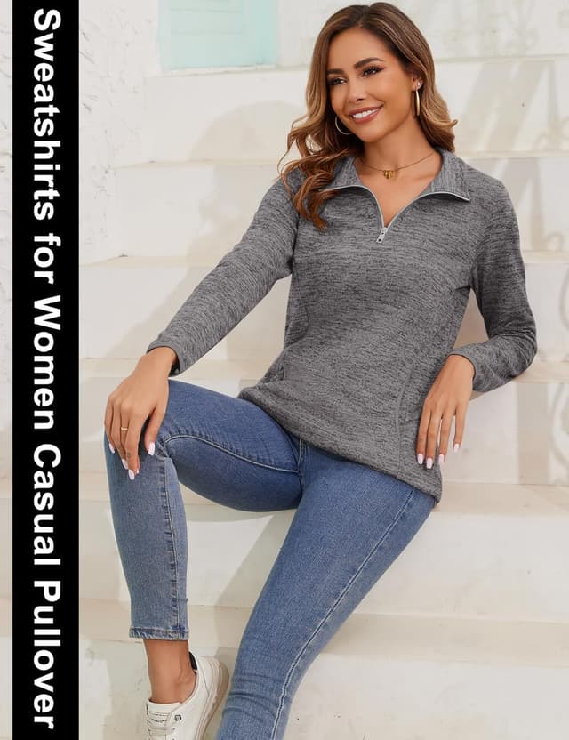 Detalle de iWoo 1/4 zip stand collar sweatshirt