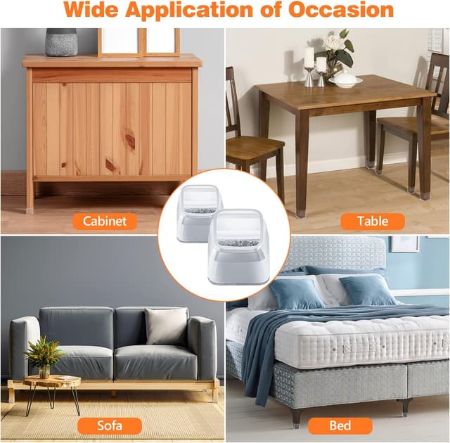 Thumbnail 6 de BAIPOK 35 feltrini quadrati per sedie: gommini in silicone con feltro e protezione antigraffio