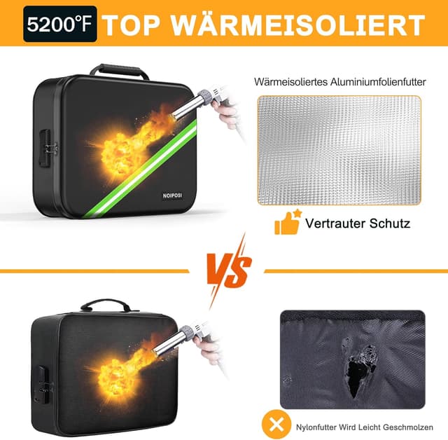 Detalle de Noiposi Feuerfeste Dokumententasche 5200℉