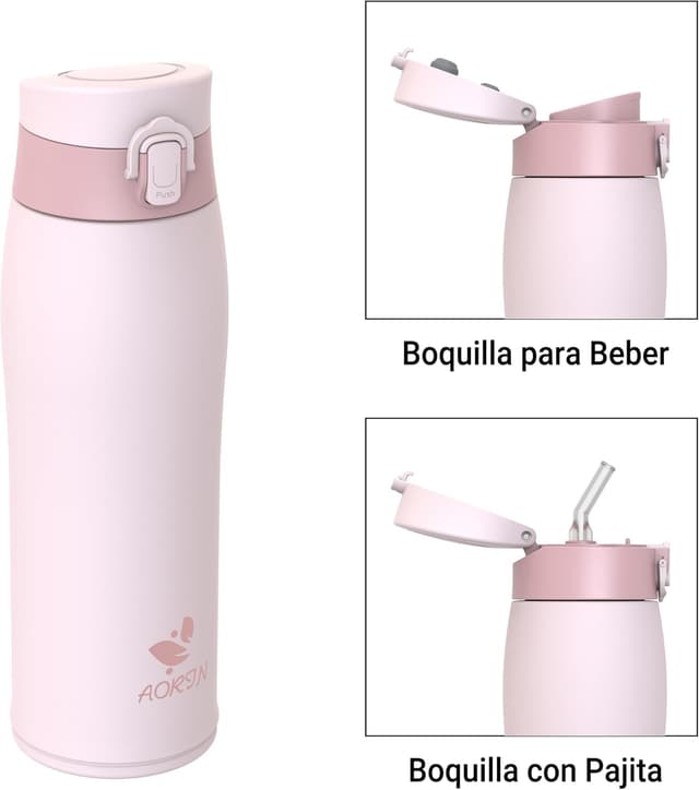 Detalle 2 de AORIN botella agua acero 18/8 750 ml