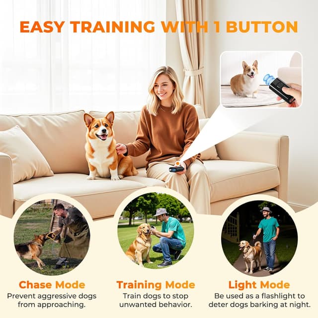 Detalle de Bubbacare Antibell Ultraschall-Handgerät gegen Hundegebell (30–40 kHz) mit LED