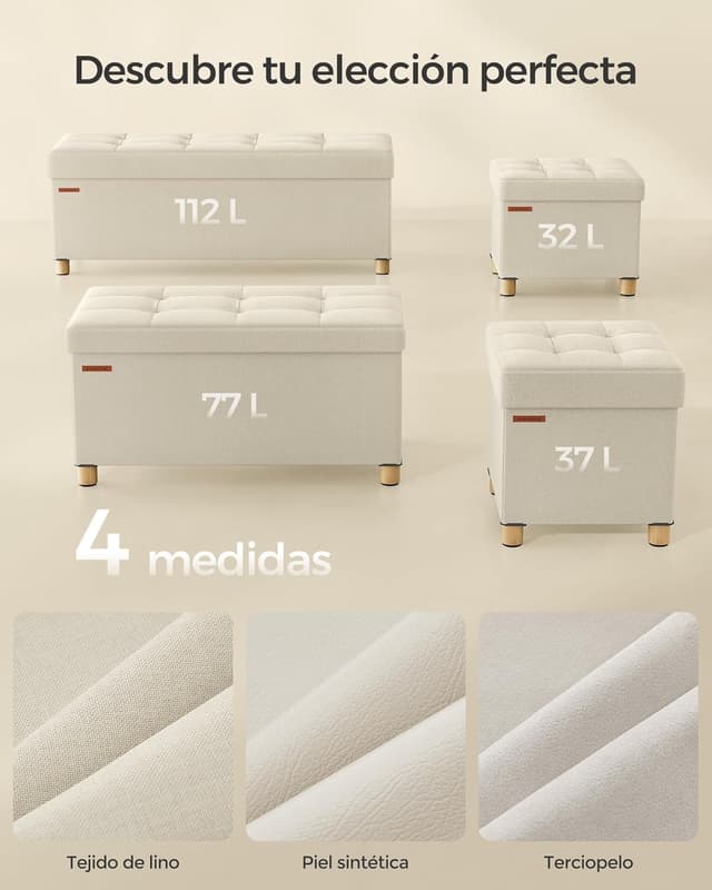 Thumbnail 5 de SONGMICS Puff Almacenaje 32 x 40 cm