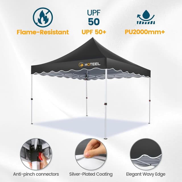 Detalle 2 de Hoteel Tonnelle Pliante 3x3 Imperméable Noir