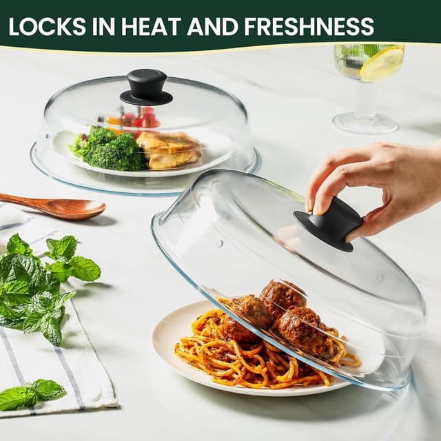 Detalle 2 de Snuvid 2 in 1 Glass Microwave Splatter Guard 10in