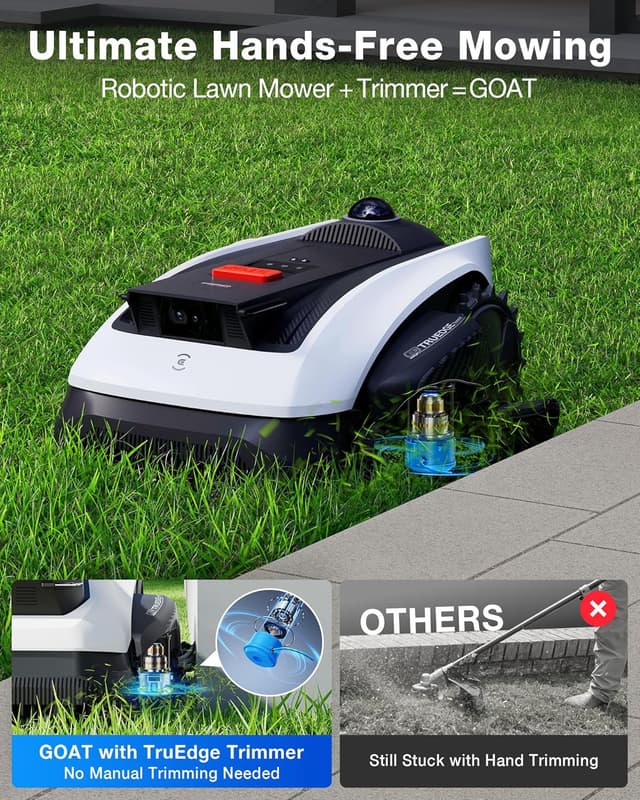 Detalle 2 de ECOVACS GOAT O1000 LiDAR PRO Robotic Lawn Mower with TruEdge Trimmer
