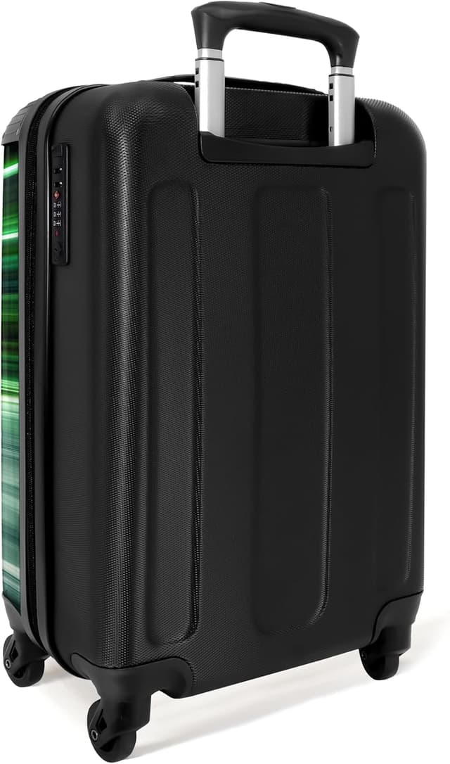 Detalle 2 de NoBoringSuitcases.com Handgepäck-Kinderkoffer 55 x 35 x 20 cm mit 4 Rollen (Hartschale, ABS) – Grün