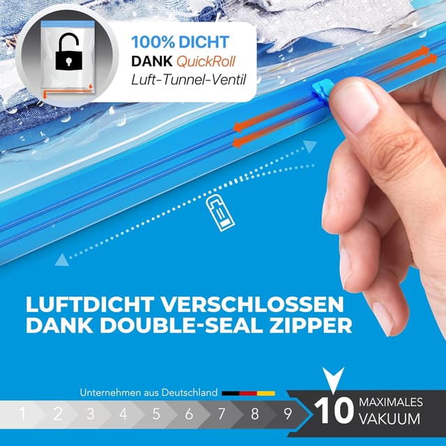 Detalle de SilverRack Vakuumbeutel für Kleidung auf Reisen (12er Set) zum Rollen, 4 Größen