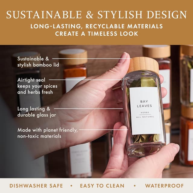 Thumbnail 3 de Livabl Glass Spice Jars 120ml — 24 pack 🧂