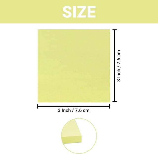 Detalle 2 de Gelbe Haftnotizen im 12er-Set, 76 x 76 mm Classics – selbstklebende Sticky Notes (80 Blätter je Pad)