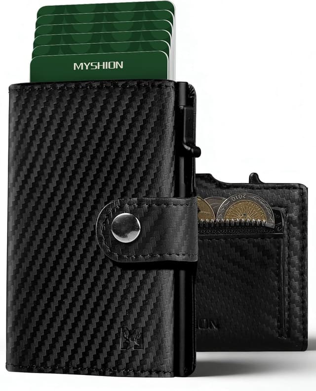 Detalle de MYSHION Mens Wallet Carbon 3.8"