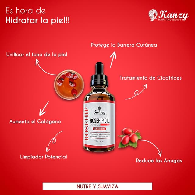 Thumbnail 1 de Kanzy Aceite Rosa Mosqueta Puro 120ml 🌹 Para Cicatrices y Piel