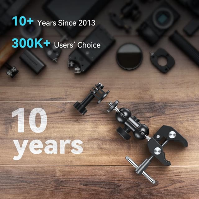 Detalle de SmallRig 1138B Upgrade Camera Mount Clamp with Double Ball Head Magic Arm (Super Clamp, 1.5kg load)