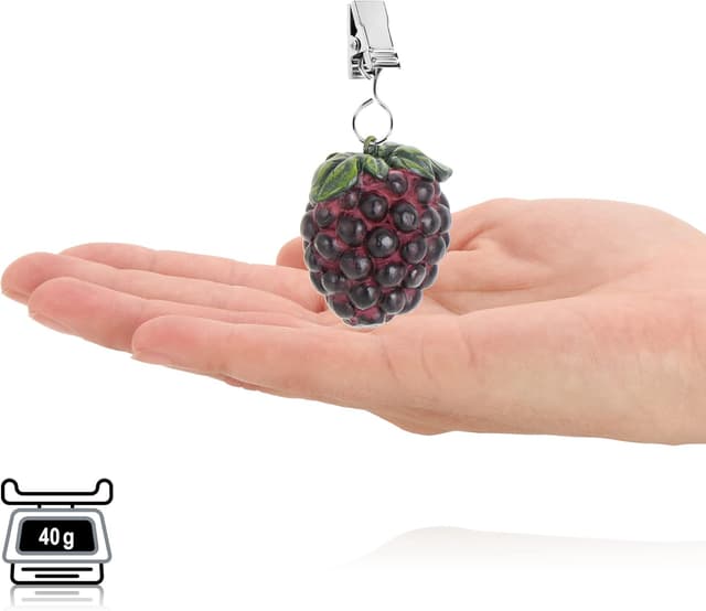 Detalle de Lot de 8 poids de nappe com-four en plastique et métal (mûre) avec pince, env. 40 g