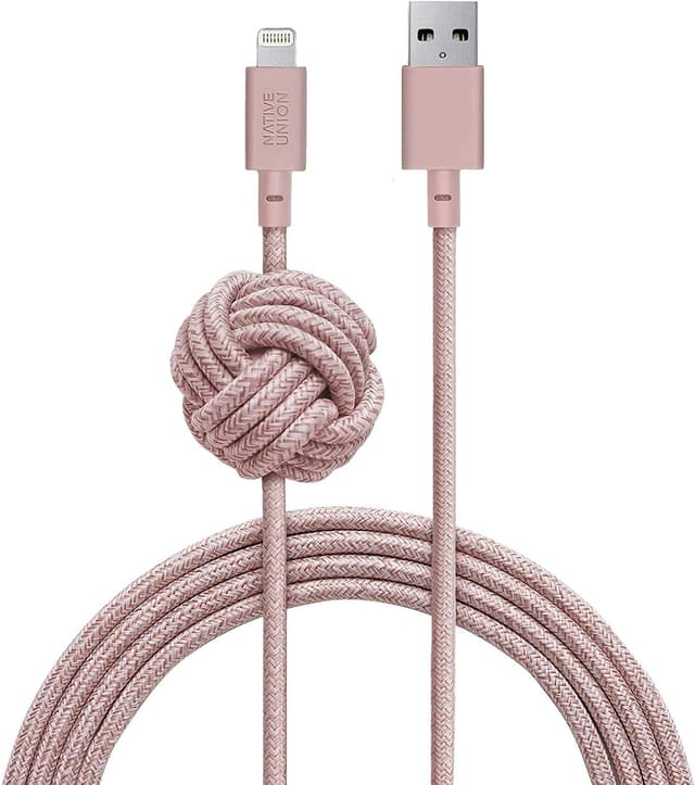 Detalle de Native Union Night Cable (10ft) – Ultra-strong MFi Lightning to USB charging cable for iPhone