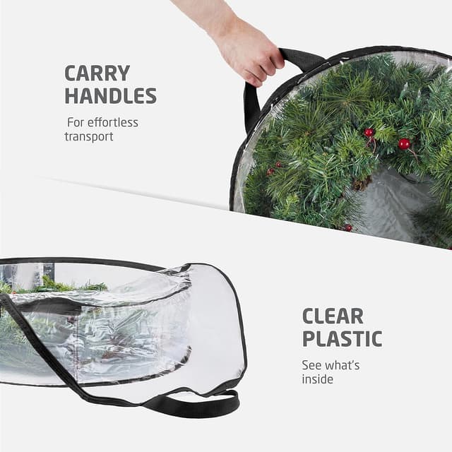 Detalle 2 de ZOBER 30 Inch Wreath Storage Bag 2-Pack