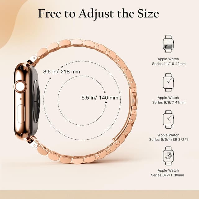 Thumbnail 4 de TiMOVO Slim Rose Gold Stainless Steel Apple Watch Band 41mm