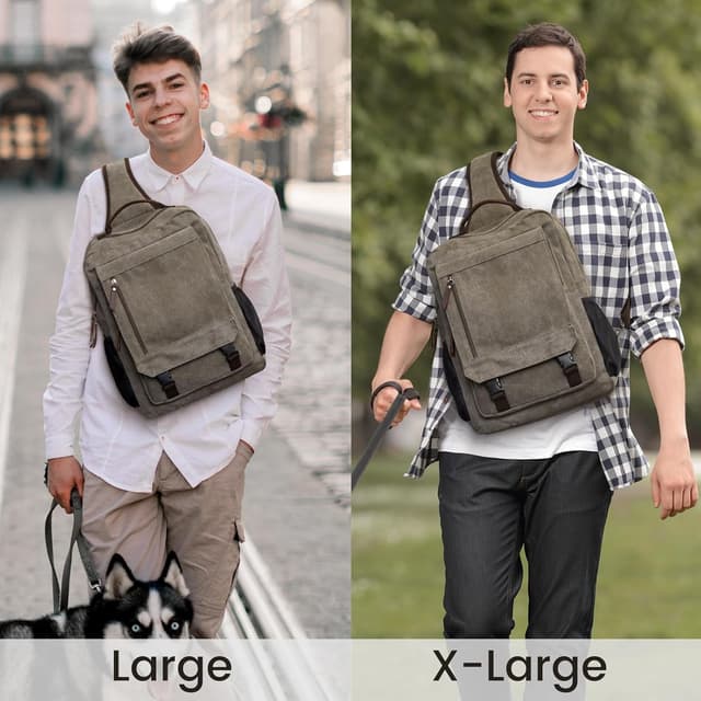 Detalle 2 de S-ZONE Zaino da Uomo impermeabile in tela per laptop 13–16 pollici (a tracolla, casual)