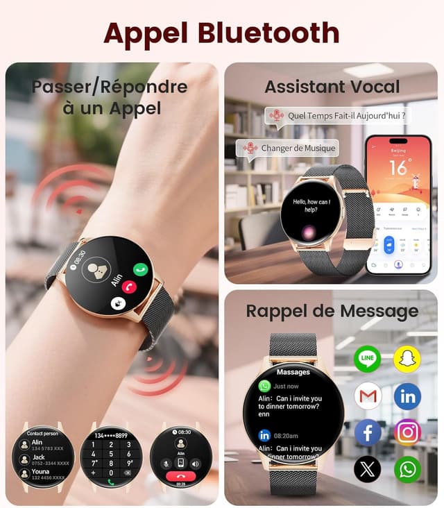 Thumbnail 5 de BENYAR Smart Montre Connectée Femme 1,43" AMOLED