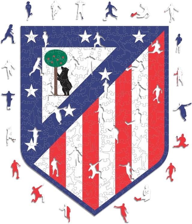 Detalle de Puzzle en bois Iconic Puzzles Atletico Madrid Logo, 270 pièces taille M