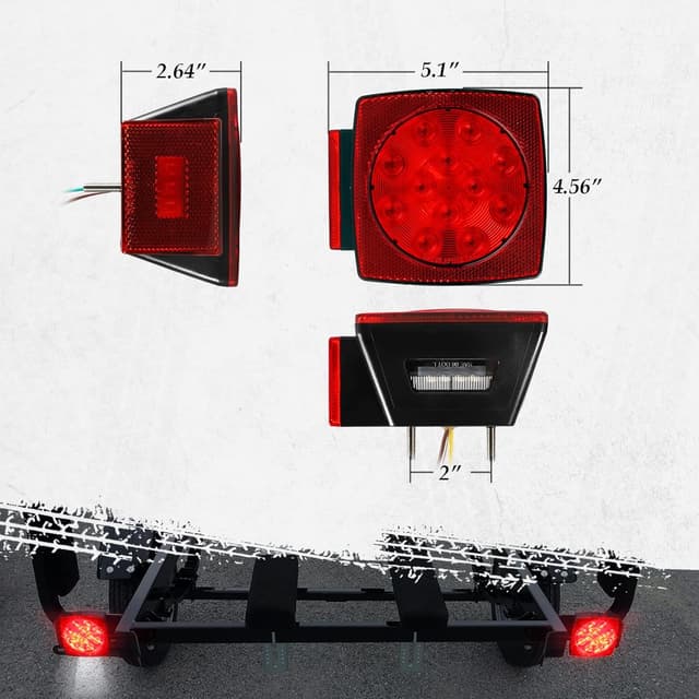 Thumbnail 4 de Partsam 12V Square LED Trailer Light 12V