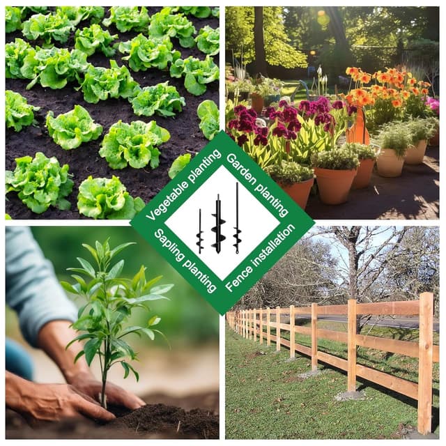 Detalle 2 de Garden Auger Drill Bit for Planting (manganese steel) for 3/8 in hex drive — bulb planter & post hole digger