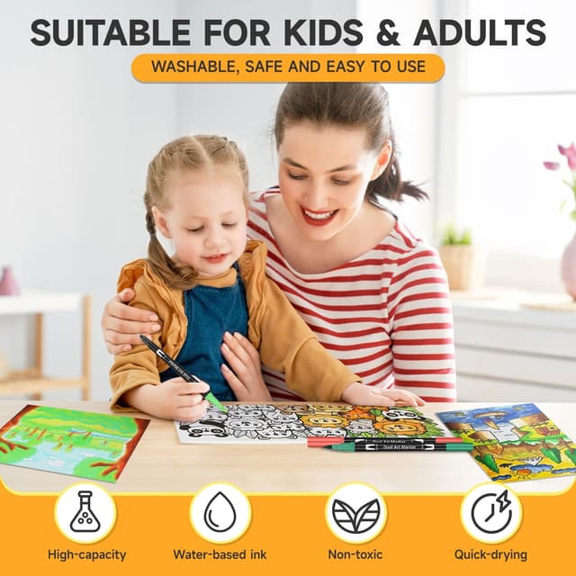 Detalle de Maqhpu dual tip colouring pens, 24 pack