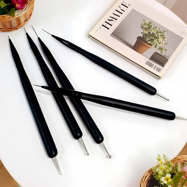 Thumbnail 6 de flintronic Kit de pinceaux Nail Art 2 en 1 (lot de 5) : liner ultra fin et pointillage pour ongles