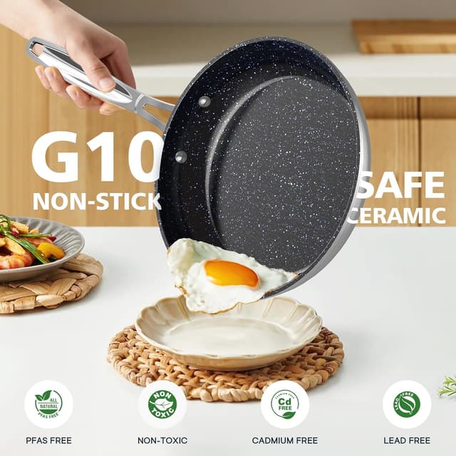 Detalle 2 de Nuwave 3-Piece Ceramic Nonstick Fry Pan Set 8”