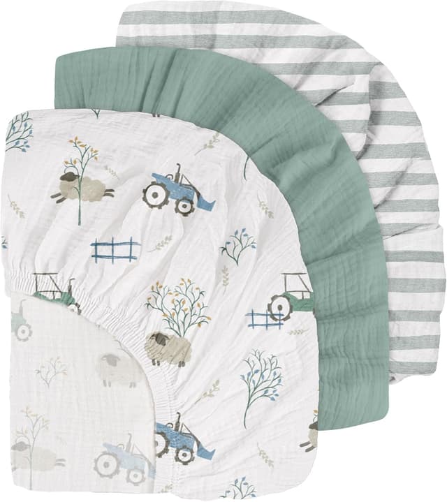 Detalle 2 de GLLQUEN Baby Bassinet Fitted Sheets 83x43cm